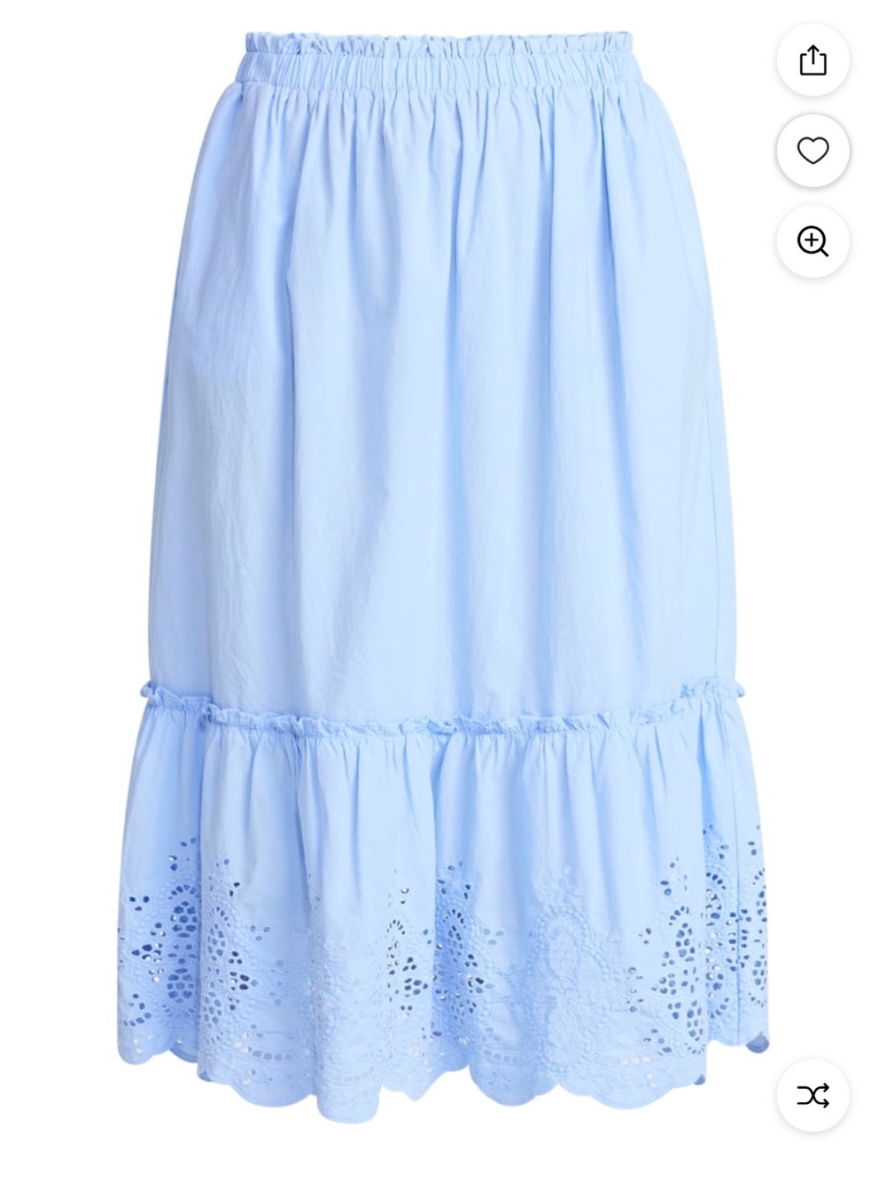 Light Blue Eyelet Tiered Midi Skirt XL 16-18